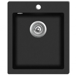 Sonata Кухненска мивка за над плот, единична, черен гранит - Мивки