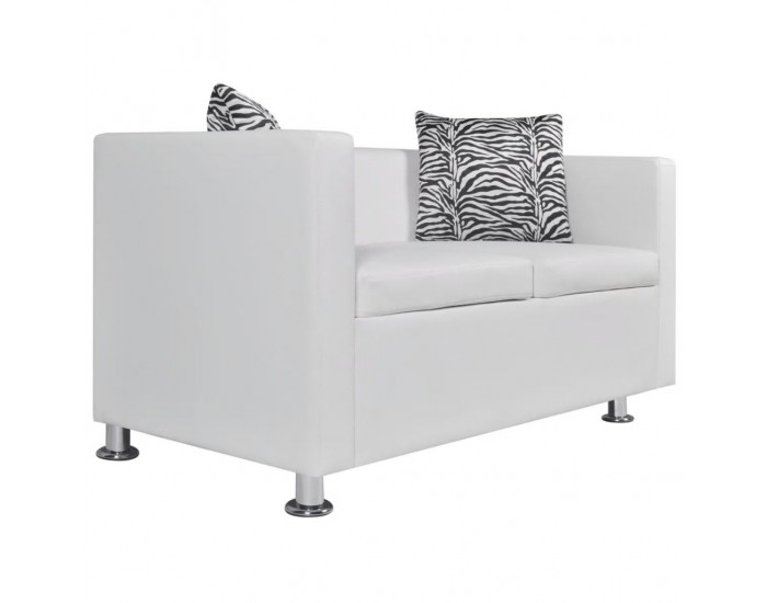 Sonata Двуместен диван, изкуствена кожа, бял -