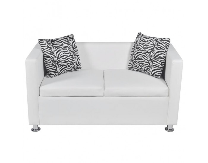 Sonata Двуместен диван, изкуствена кожа, бял -