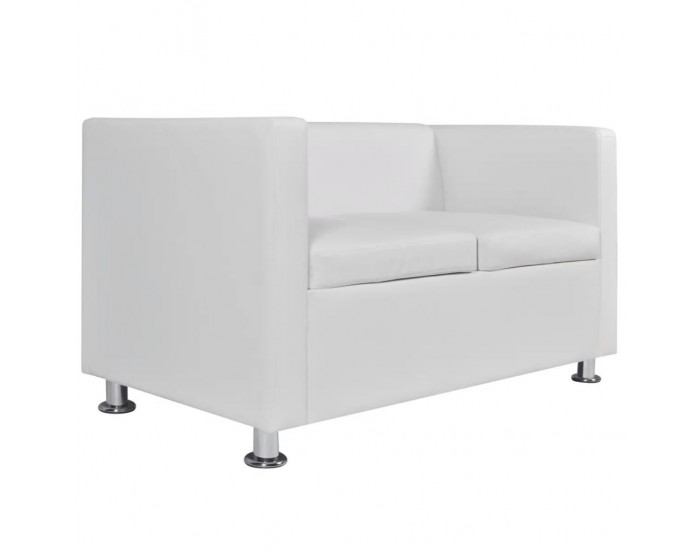 Sonata Двуместен диван, изкуствена кожа, бял -