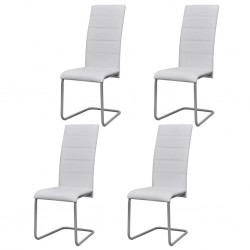 Sonata Трапезни столове, 4 бр, конзолни, бели - Трапезни столове