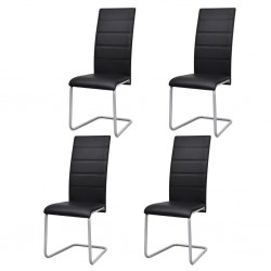 Sonata Трапезни столове, 4 бр, конзолни, черни - Трапезни столове