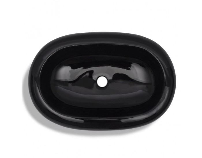 Sonata Керамична овална мивка, черна -