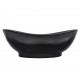 Sonata Керамична овална мивка с преливник и отвор за смесител, черна -