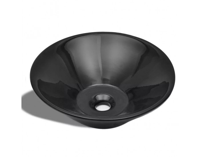 Керамична кръгла мивка за баня, черна -