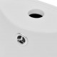 Керамична мивка на стойка, преливник, отвор за смесител, бяла, кръгла -