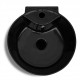 Керамична мивка на стойка, преливник, отвор за смесител, черна, кръгла -
