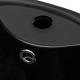 Керамична мивка на стойка, преливник, отвор за смесител, черна, кръгла -