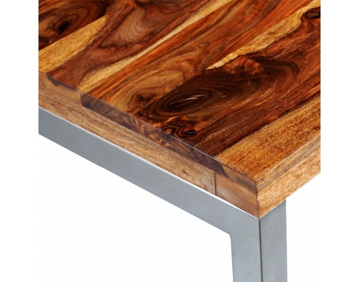 Sonata Трапезна маса/бюро от масивно шишамово дърво, стоманени крака -