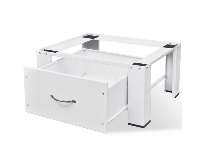 Sonata Стойка за перална машина с чекмедже, бяла -