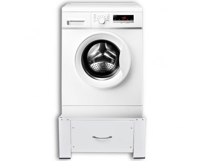 Sonata Стойка за перална машина с чекмедже, бяла -