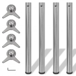 4 крака за регулиране на височината на маси, матиран никел, 710 мм - Части за Маси