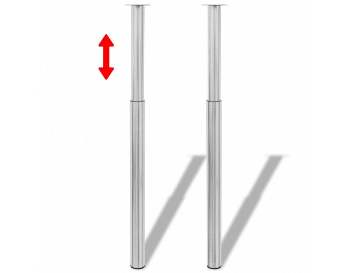 Телескопични крака за маса, матиран никел, 2 бр, 710 мм-1100 мм -