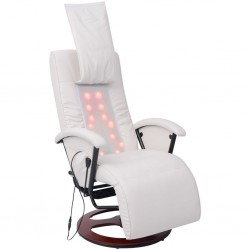 Sonata Шиацу кресло за масаж полу-PU тапицерия, бяло - Мебели с релакс механизъм