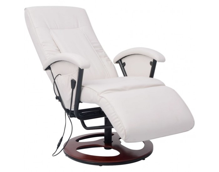 Sonata Шиацу кресло за масаж полу-PU тапицерия, бяло -