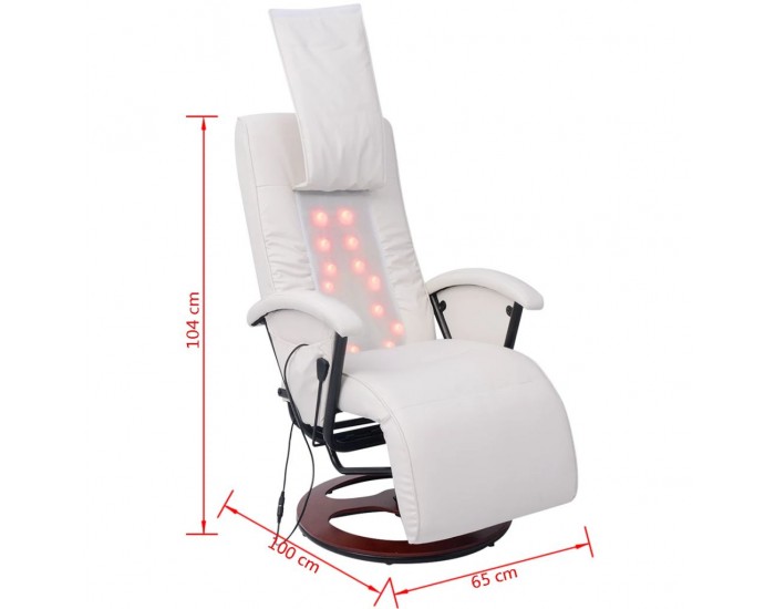 Sonata Шиацу кресло за масаж полу-PU тапицерия, бяло -