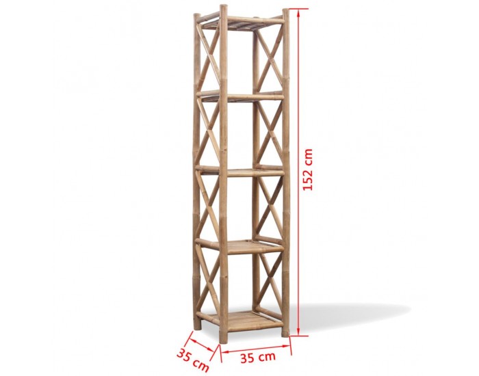 5-етажен квадратен рафт от бамбук -