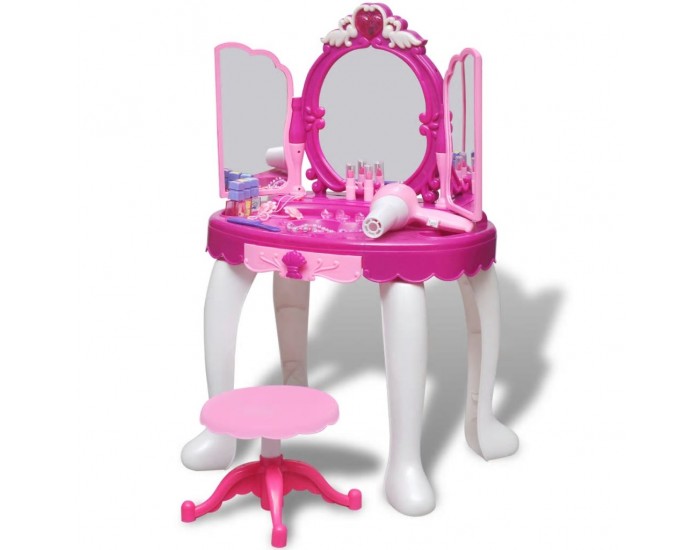 Детска тоалетка да игра с 3 огледала, светлини и звуци -