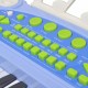 Детско пиано с 37 клавиша, стол и микрофон, син цвят -