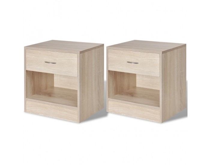 Sonata H Нощно шкафче с чекмедже, 2 бр, цвят дъб