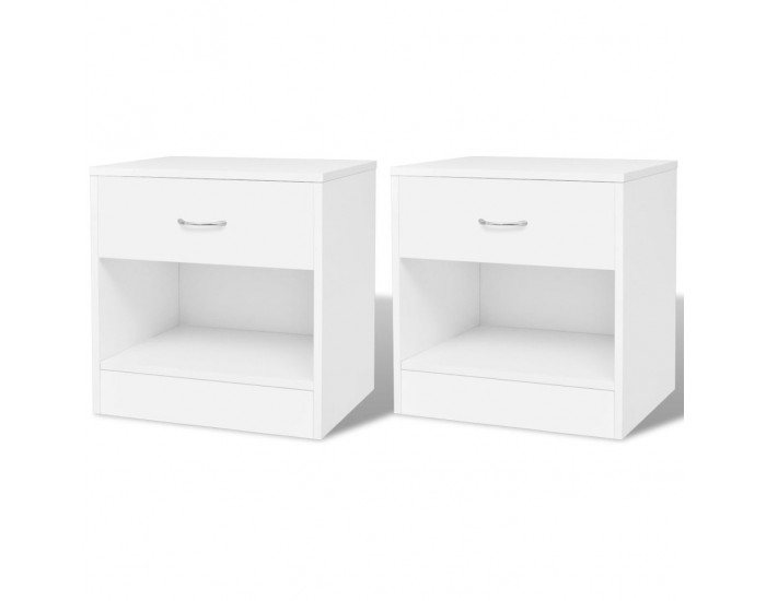 Sonata H Нощни шкафче с чекмедже, 2 бр, бяло