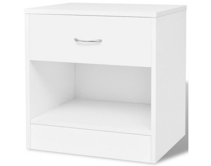 Sonata Нощно шкафче с чекмедже, 2 бр, цвят бял -