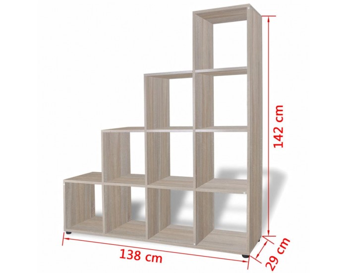 Sonata Стълбовидна библиотека/полица 142 см, цвят дъб -