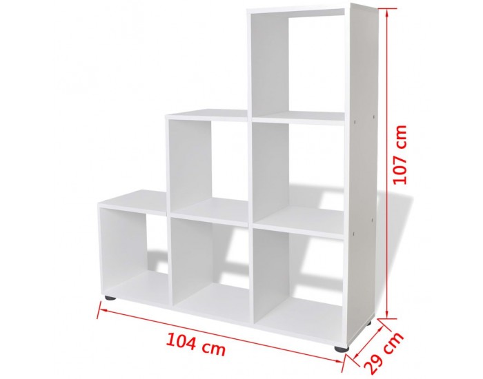 Sonata Стълбовидна библиотека/полица 107 см, бяла -