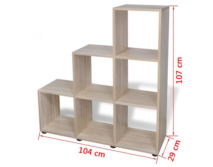 Sonata Стълбовидна библиотека/полица 107 см, цвят дъб -