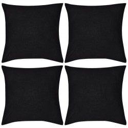 Sonata Калъфки за възглавници, 4 бр, памук, 50 x 50 см, черни - Декоративни Възглавници
