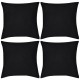Sonata Калъфки за възглавници, 4 бр, памук, 50 x 50 см, черни -