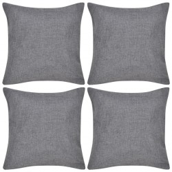 Sonata Калъфки за възглавници, 4 бр, ленен вид, 50x50 см, черни - Мека мебел
