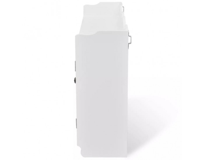 Бяла MDF стенна полица/шкаф за съхранение на книги/DVD/очила -