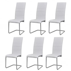 Sonata Трапезни столове, 6 бр, конзолни, бели - Трапезни столове