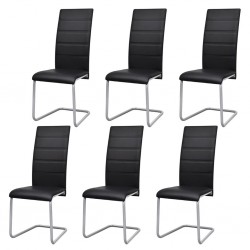 Sonata Трапезни столове, 6 бр, конзолни, черни - Трапезни столове