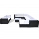 Sonata Градински комплект с възглавници, 10 части, черен полиратан -