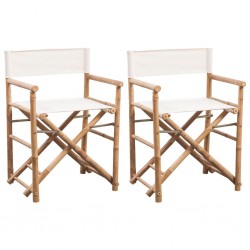 Sonata Сгъваем режисьорски стол, 2 бр, бамбук и плат - Специални столове