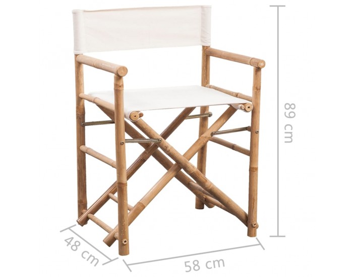 Sonata Сгъваем режисьорски стол, 2 бр, бамбук и плат -