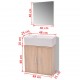 Sonata Комплект мебели за баня от 3 части и мивка, бежов цвят -