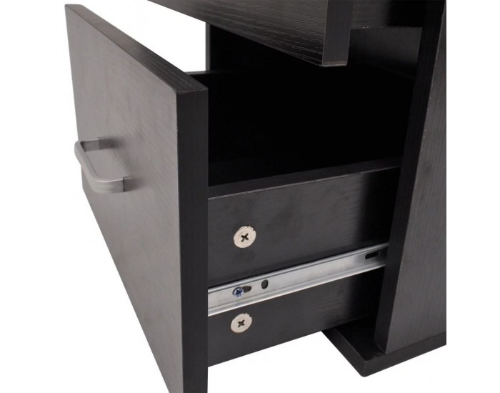Sonata Комплект мебели за баня от 7 части и мивка, черен цвят -