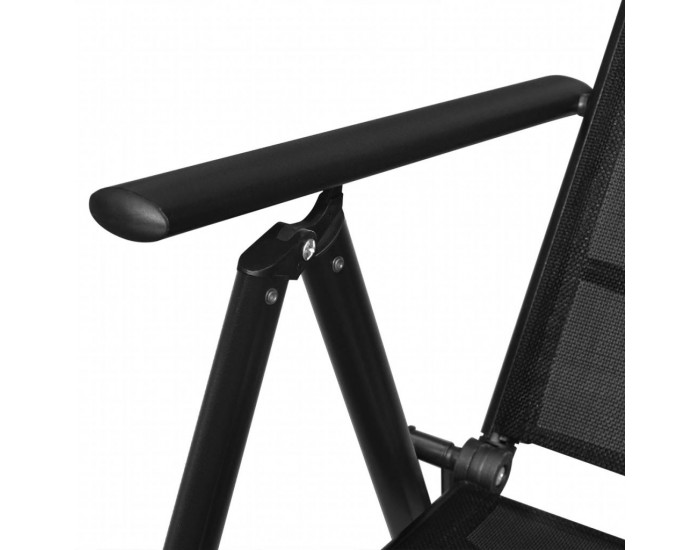 Sonata Сгъваеми градински столове, 2 бр, алуминий и Textilene, черни -