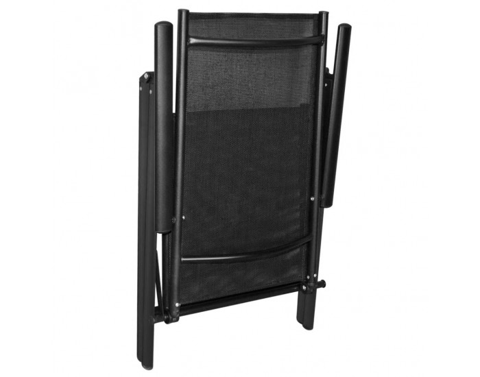 Sonata Сгъваеми градински столове, 2 бр, алуминий и Textilene, черни -