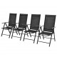 Sonata Сгъваеми градински столове, 4 бр, алуминий и Textilene, черни -