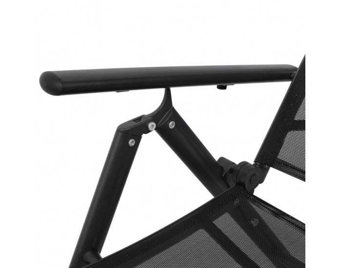 Sonata Сгъваем шезлонг, алуминий, черен -