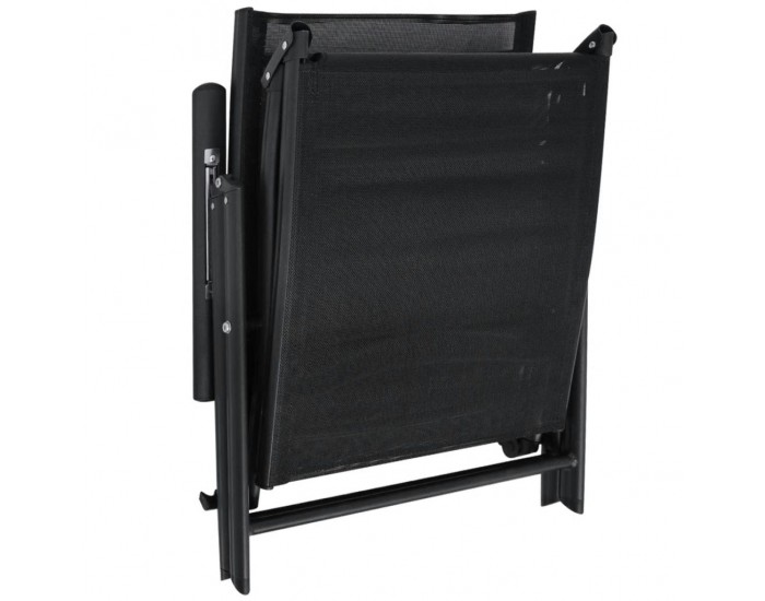 Sonata Сгъваем шезлонг, алуминий, черен -