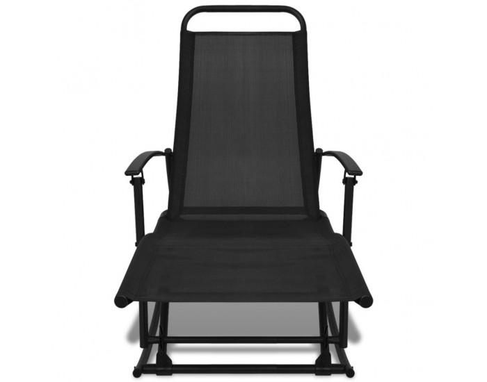 Sonata Градински люлеещ се стол, стомана и textilene, черен -