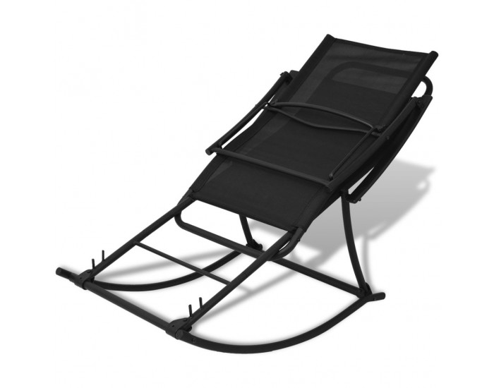 Sonata Градински люлеещ се стол, стомана и textilene, черен -