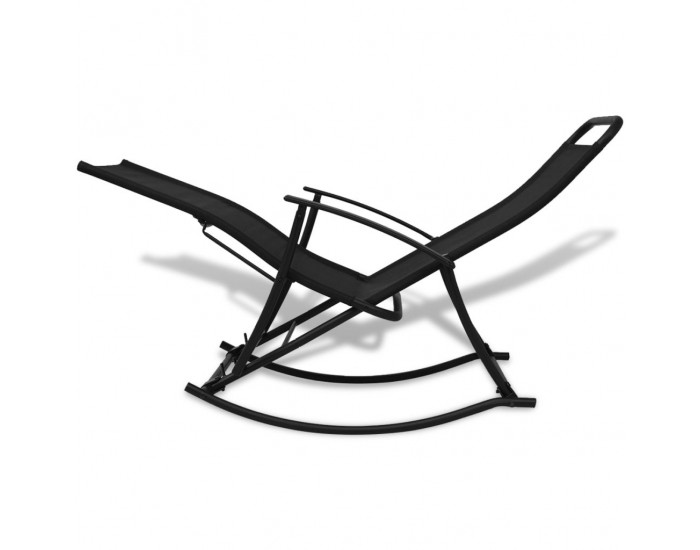 Sonata Градински люлеещ се стол, стомана и textilene, черен -