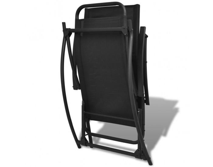 Sonata Градински люлеещ се стол, стомана и textilene, черен -