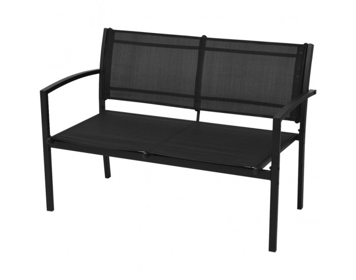 Sonata Градински комплект, 4 части, Textilene, черен -